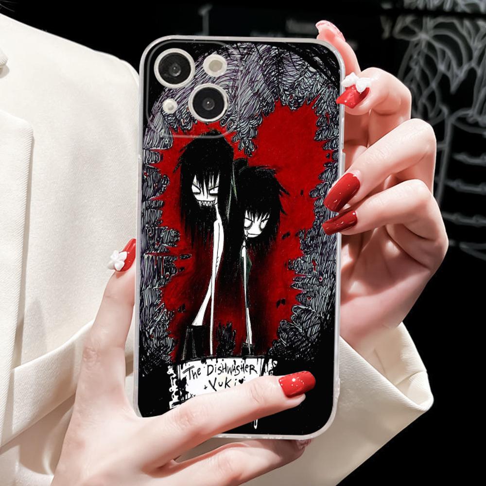 Love Black and Cute Emo Phone Case Silicone Soft for iphone 16 15 14 13 12 11 Pro Mini XS MAX Plus X Cover