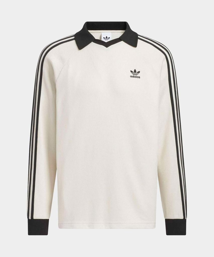 ADIDAS Waffle Long Sleeve Polo Tee - Wonder White / Kq6867