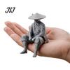 Орнамент для чайного столика в стиле дзен, 3D-печатная фигурка древнекитайского отшельника-воина, статуэтка фехтовальщика с бамбуковой шляпой, миниатюрная модель персонажа Цзянху