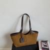 Simple Casual Suede Tote Bag Women's Autumn Shoulder Underarm Light Luxury Handbag Messenger Bag Cosmetic Bag