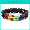 Gemstone Strand Men Bracelet Colorful Beads Energy Bracelet Healing Yoga Gift