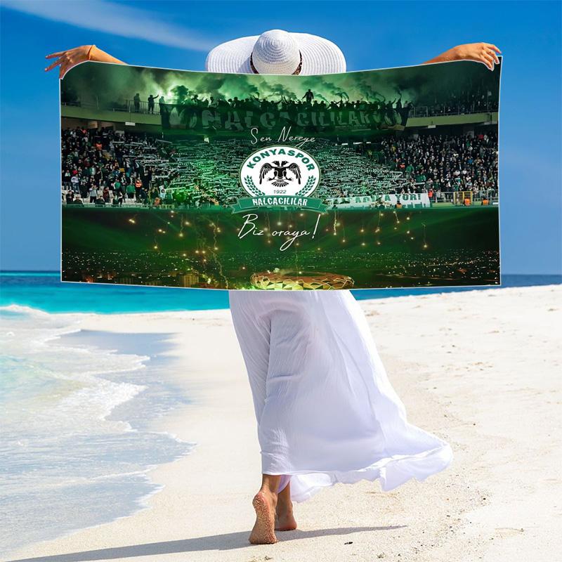 Konyaspor Print Beach Towel, Large Soft Quick Dry Towel for Beach Camping Swimming