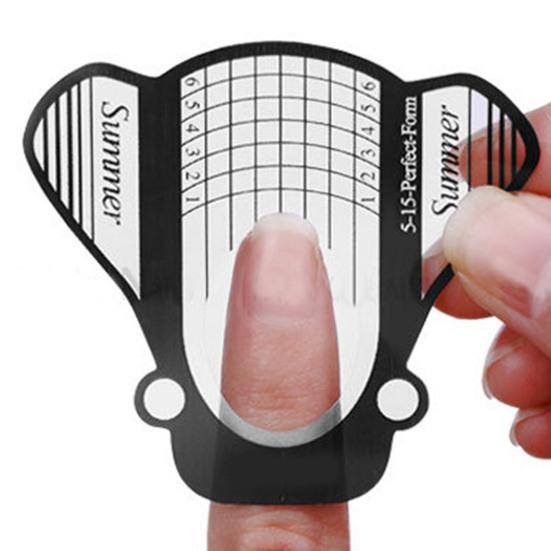 50 шт. модные прочные липкие пластиковые формы для ногтей, удлиненные, УФ-гелевые формы, бумажные наклейки, принадлежности