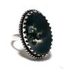Кольцо из стерлингового серебра 925 пробы с натуральным моховым агатом ручной работы, размер 9 D1j26