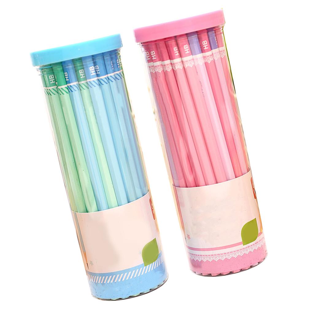 50 Pcs Writing Pencil Set HB Pencil Ergonomic Handle Safe Sketching Drawing Pencil Set for Beginners