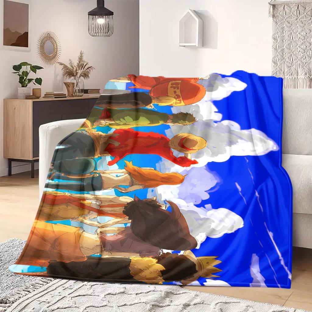 ONE PIECE Anime Print Blanket Warm Comfortable Flannel Blanket Suitable for Bedrooms,Sofas, Beds,Chairs,Travel -QIAO90