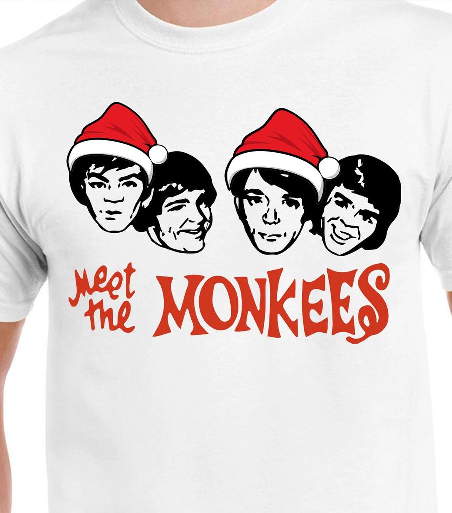 Встречайте The Monkees РОЖДЕСТВО белая футболка Унисекс Все размеры XX699