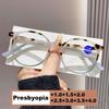 Men Women's Round Frame Reading Glasses Fashion Anti-blue Light Prtesbyopia Vintage Ultralight Far Sight Eyeglasses for Ladies
