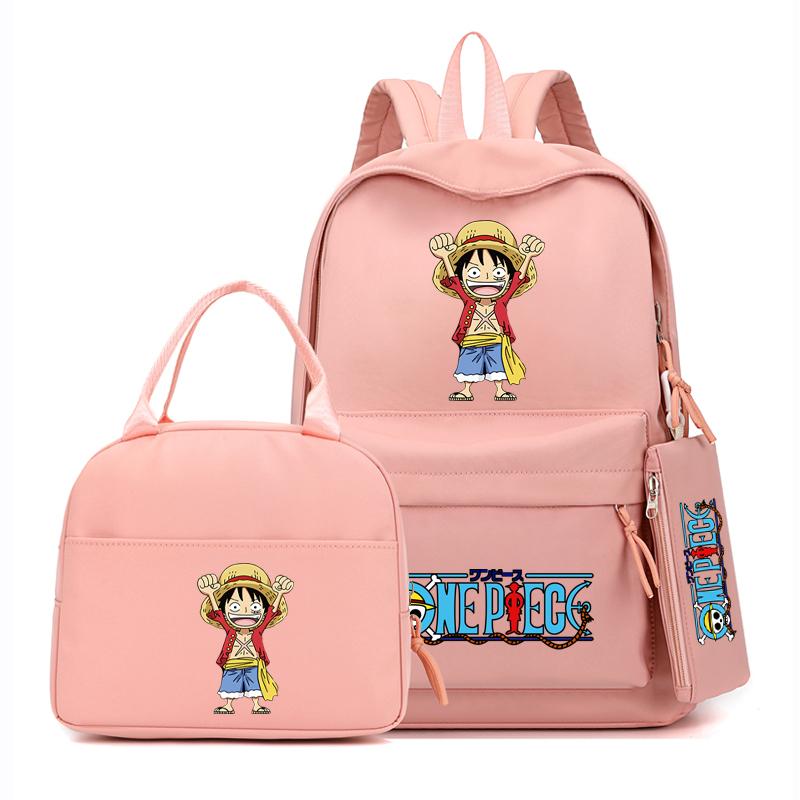 Цельный рюкзак в стиле аниме, 3 шт./компл., рюкзак для девочек-подростков, школьный рюкзак с сумкой для обеда, сумка для книг, удобная дорожная сумка