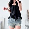 New Arrivals Open Run Women Unique Asymmetric Ripped Denim Shorts
