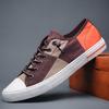 New Men's Quality Casual Canvas Shoes Fashion Korean Mixed Color Shoes Slip On Men Lace-Up Flat Shoes Sneakers