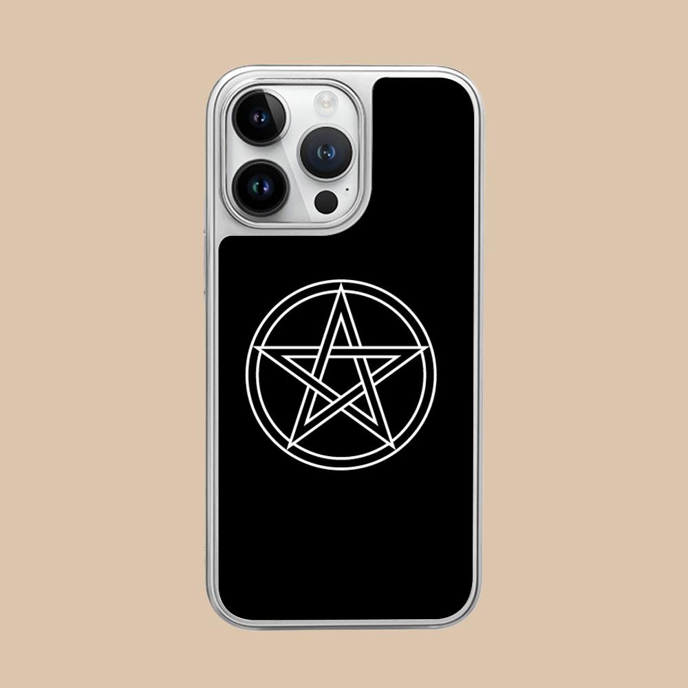 Эстетичный чехол-пентаграмма для iPhone 17 16 15 14 13 12 11 Air Pro Max Plus Гальванизированный серебряный чехол