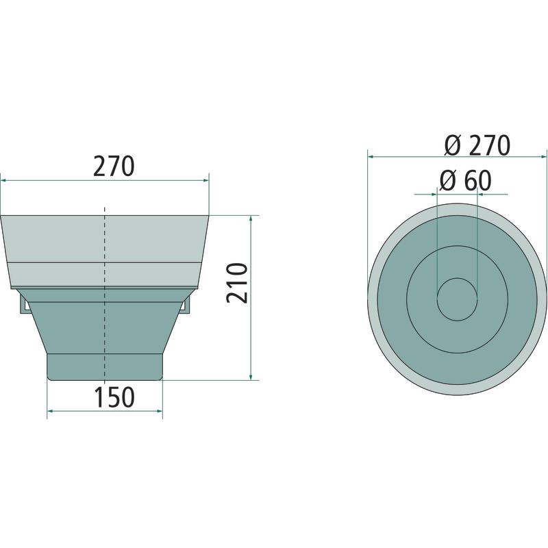 Plastic cover of the PTO joint, yellow, diameter 270x150x60mm