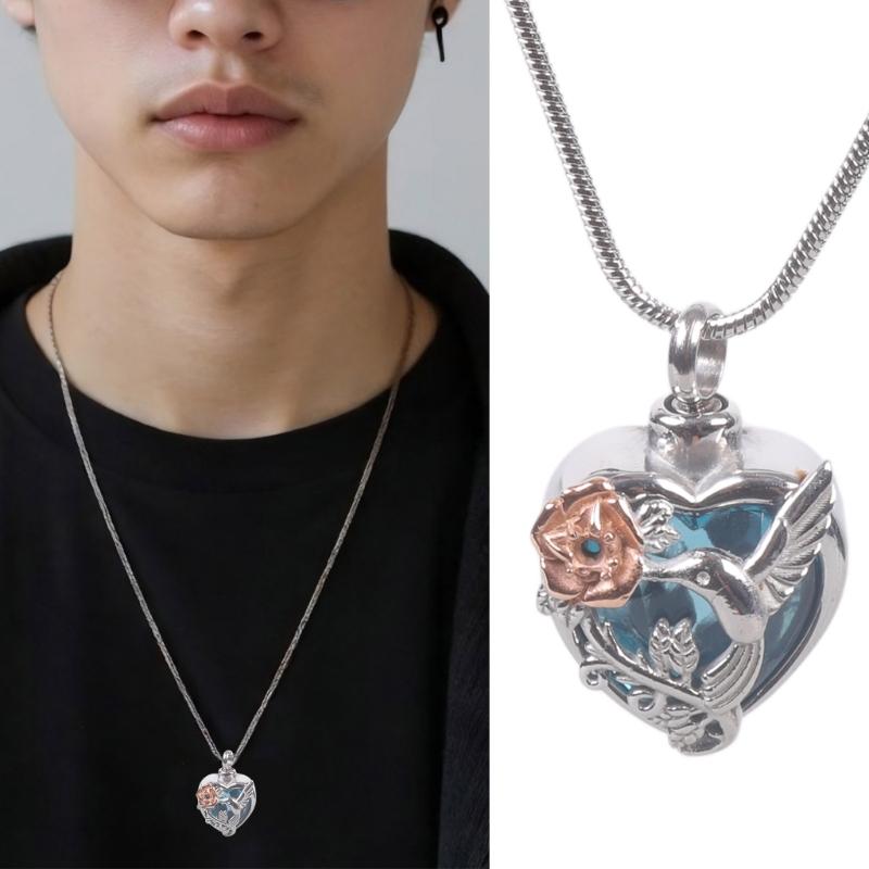 Мемориальное ожерелье, контейнер для праха, медальон, кремационное украшение на шею для праха/волос, элегантное ожерелье-медальон для женщин и мужчин