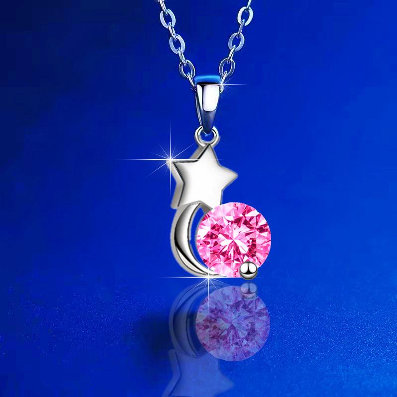 Новое ожерелье с подвеской в виде звезды и луны из стерлингового серебра S925, женская мода, простая цепочка для ключицы