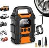 Tire Inflator Portable Air Compressor, Cordless Air Pump for Car Tires, Car Accessories 150PSI with LED Light for Cars, Balls, Motorcycles, Bicycle