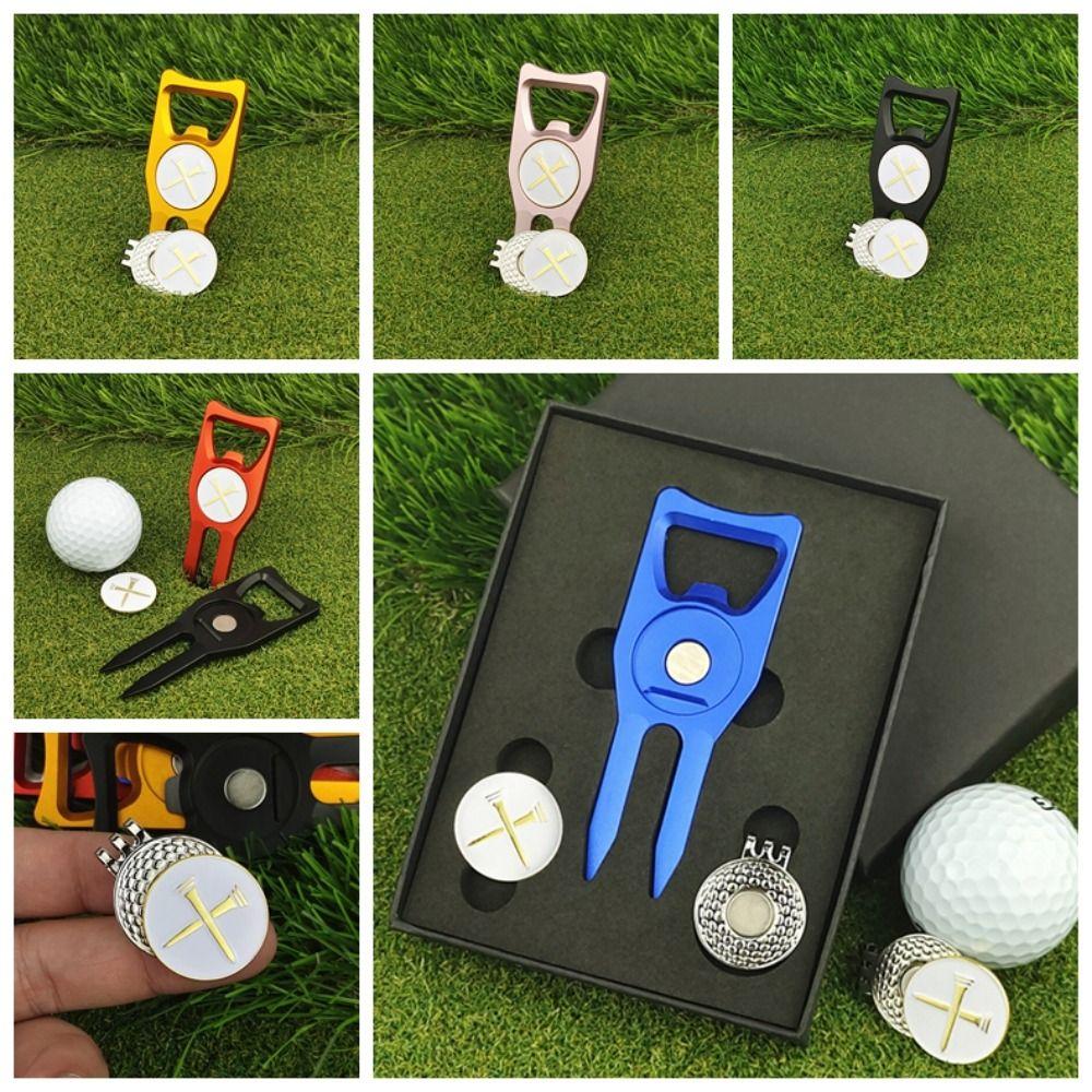 Green Fork Golf Ball Fork Marker Golf Ball Marker Hat Clips Green Fork Marker Set Golfer Gift Box