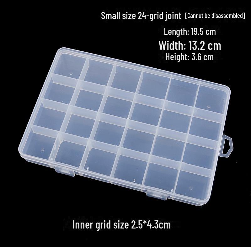 24-секционная прозрачная съемная антиокислительная коробка для хранения ювелирных изделий для бусин и сережек