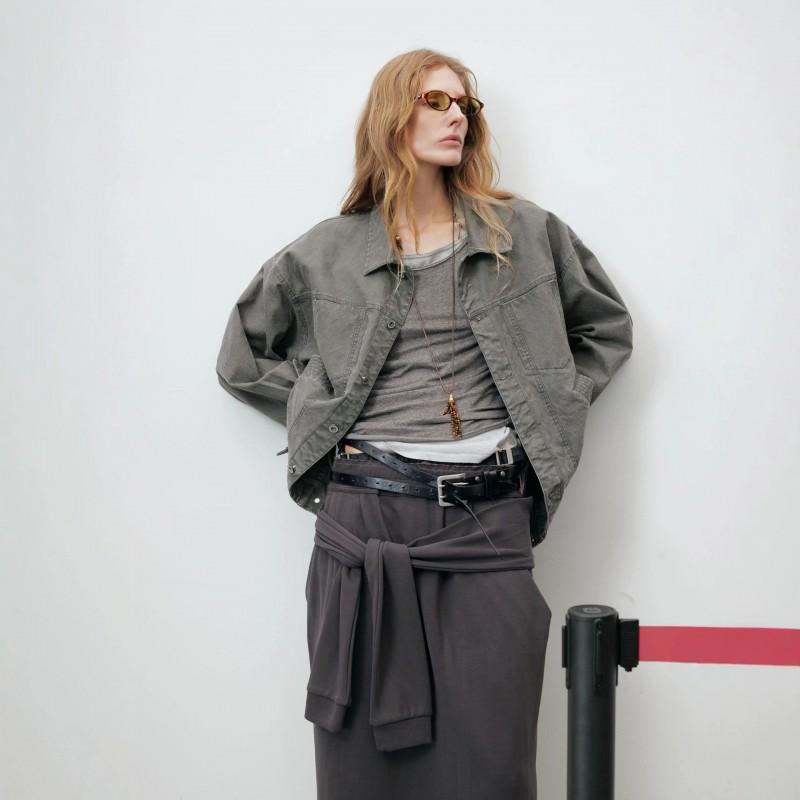 Mens 2026 Retro Japanese-Style Oversized Canvas Jacket With Multiple Pockets Notched Collar Zipper Front Casual