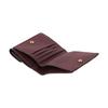 COACH Georgie 11 Color Block Flap Short Leather Bacchus Bag Clutch Coin Purse Wallet Women's Pink with Red White
