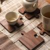Black Walnut Tea Coaster Insulation Pad Wooden Coaster Tea Mat Creative Puzzle Anti-scalding Insulation Pad Tea Cup Coffee Mat