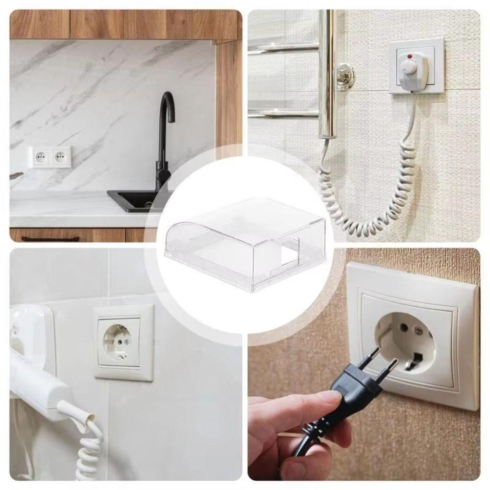 Dust Proof Outlet Case Transparent Electrical Safety Guard Electric Plug Cover