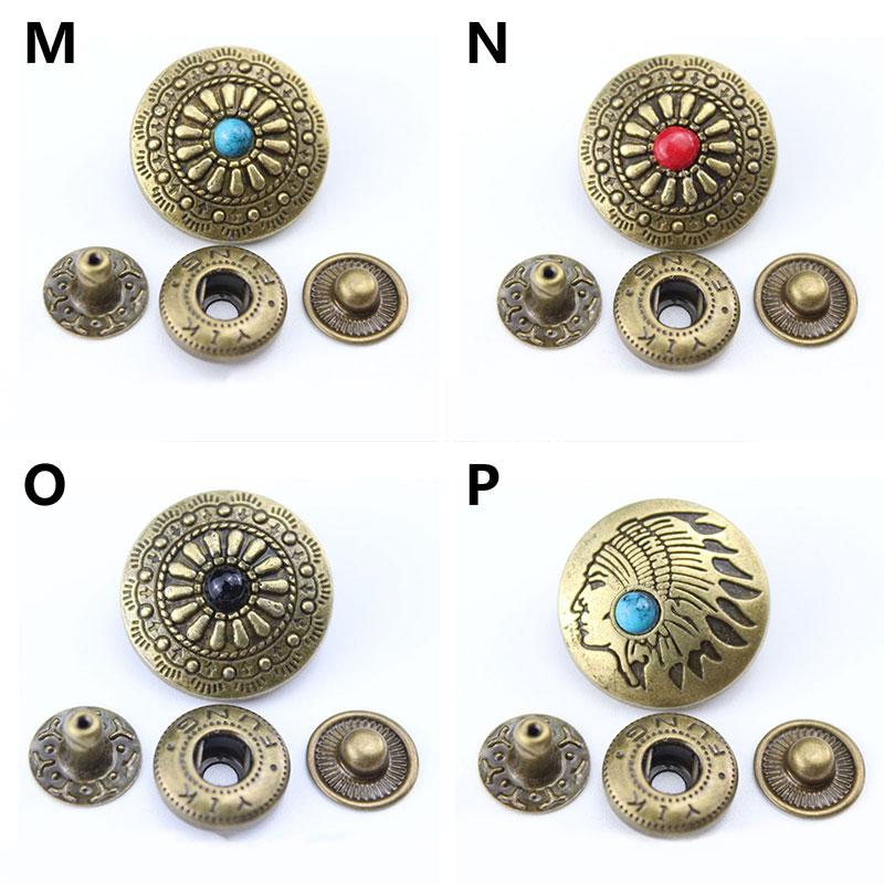 1Set Press Studs Fasteners Clothing Snap Buttons Garment DIY Metal Sewing Accessories Leather Craft