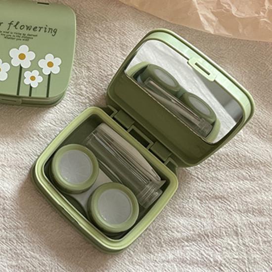 Яркий цвет, свежий милый раздел любви, чехол для контактных линз с зеркалом, пинцет, косметический ящик для хранения контактных линз, органайзер