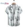 Гавайская рубашка с бамбуковым узором, мужская повседневная рубашка с короткими рукавами и принтом по всей длине для летнего пляжного курорта