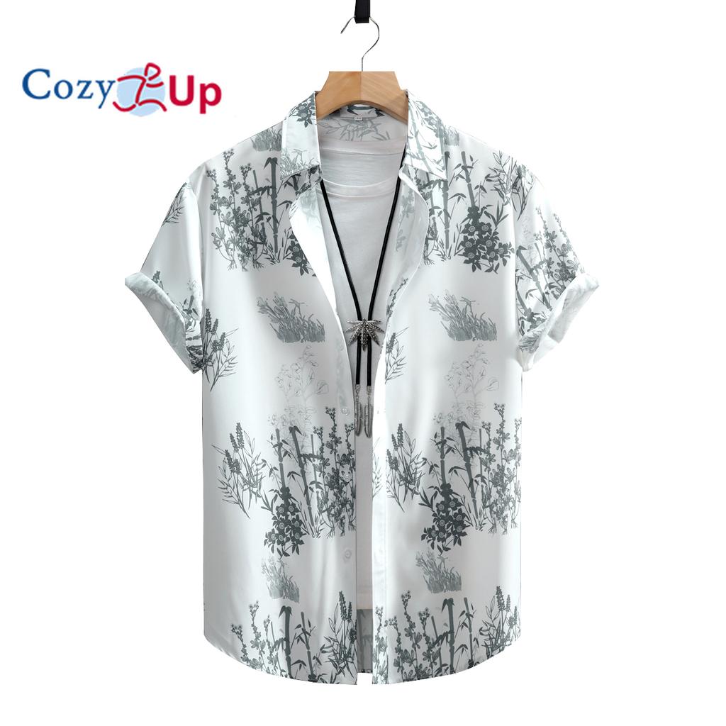 Гавайская рубашка с бамбуковым узором, мужская повседневная рубашка с короткими рукавами и принтом по всей длине для летнего пляжного курорта