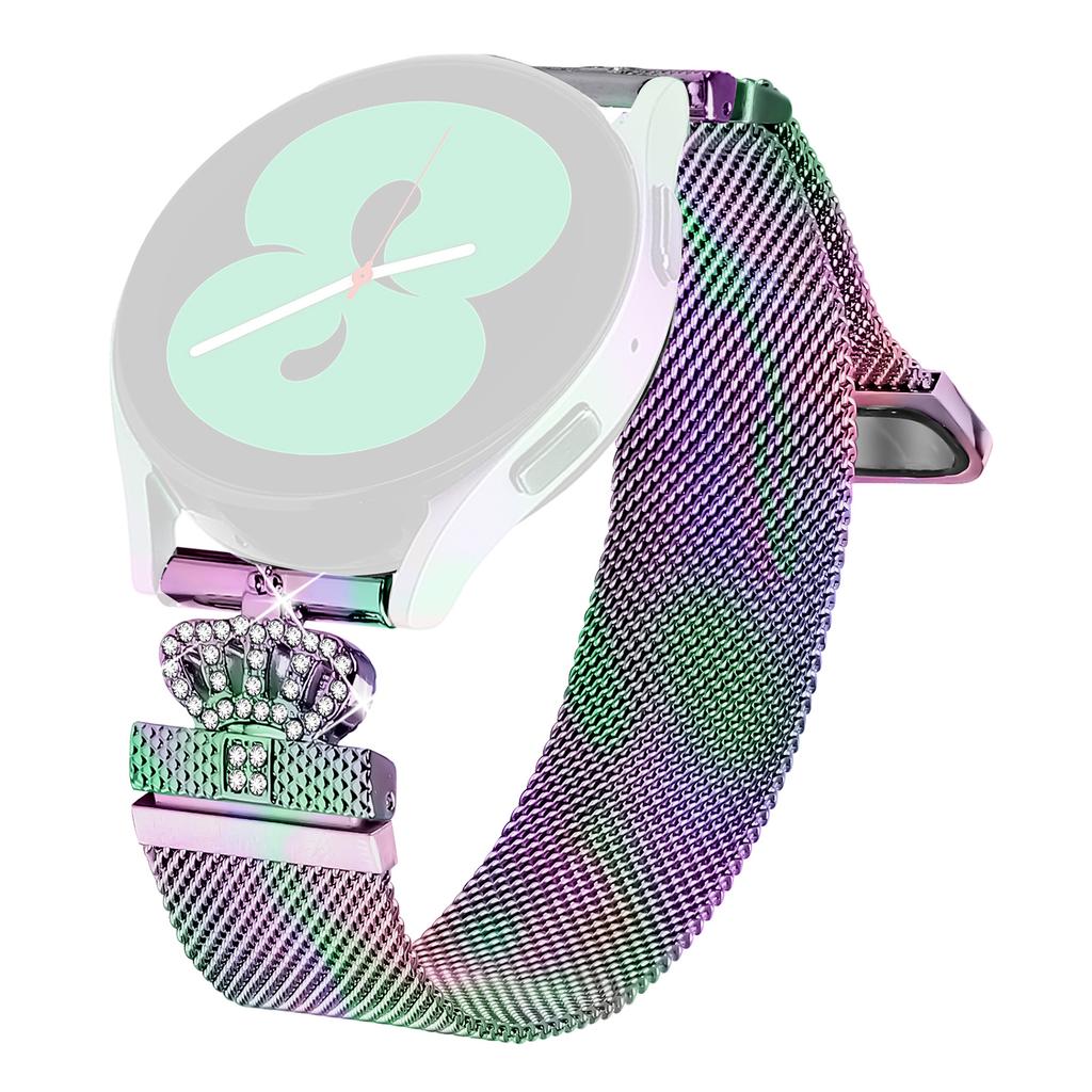 For Huami Amazfit GTS 4 Mini Milanese Mesh Band Magnetic Crown Clasp Stainless Steel Strap