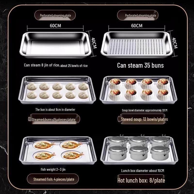 304 Stainless Steel Perforated Steaming Tray