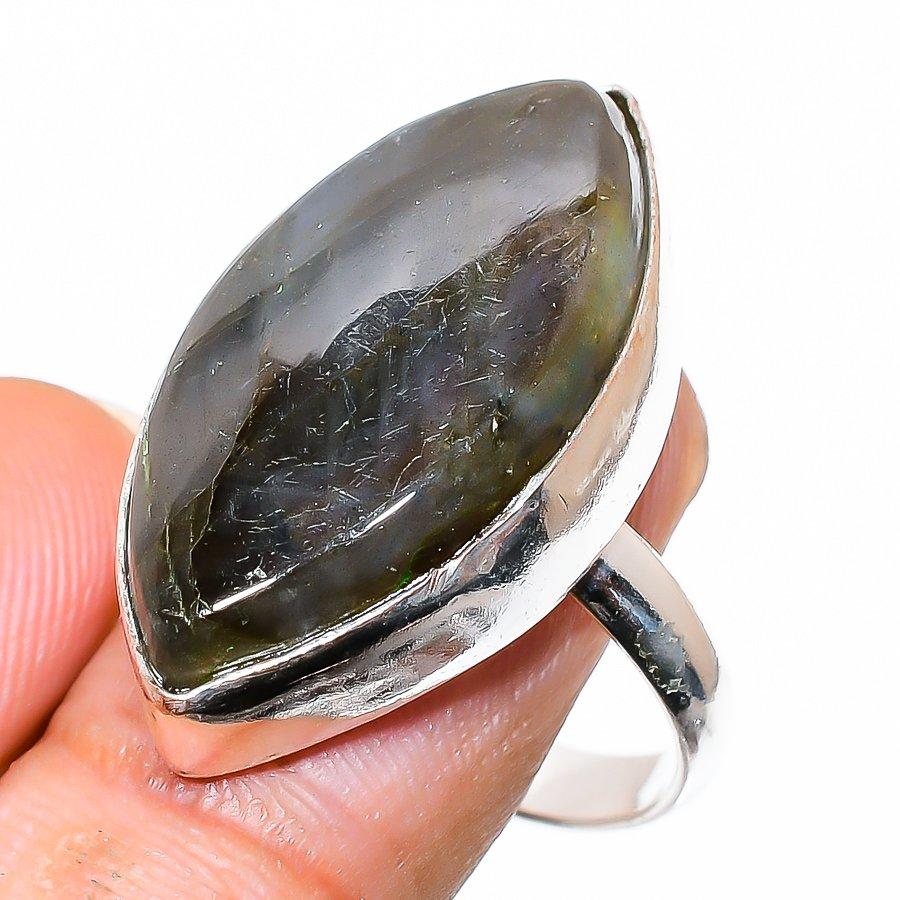 Labradorite Gemstone 925 Sterling Silver Gift Jewelry Ring Size 8.5