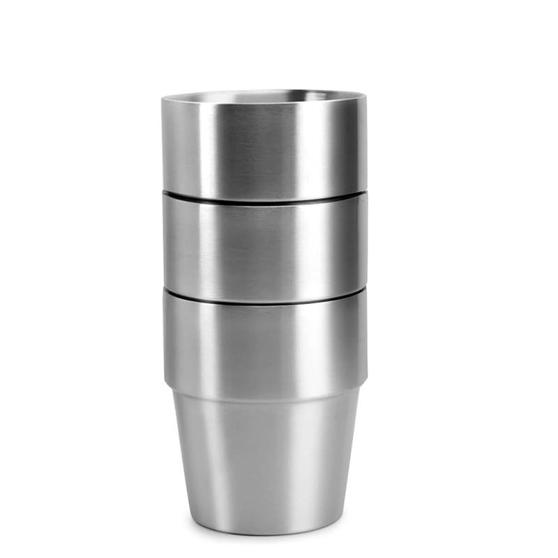 Metal Drinking Cups Stainless Steel304 Cup 6oz 10oz Outdoor Hiking Gear Stackable Cup Camping Cup Coffee Cup Portable Drink-ware