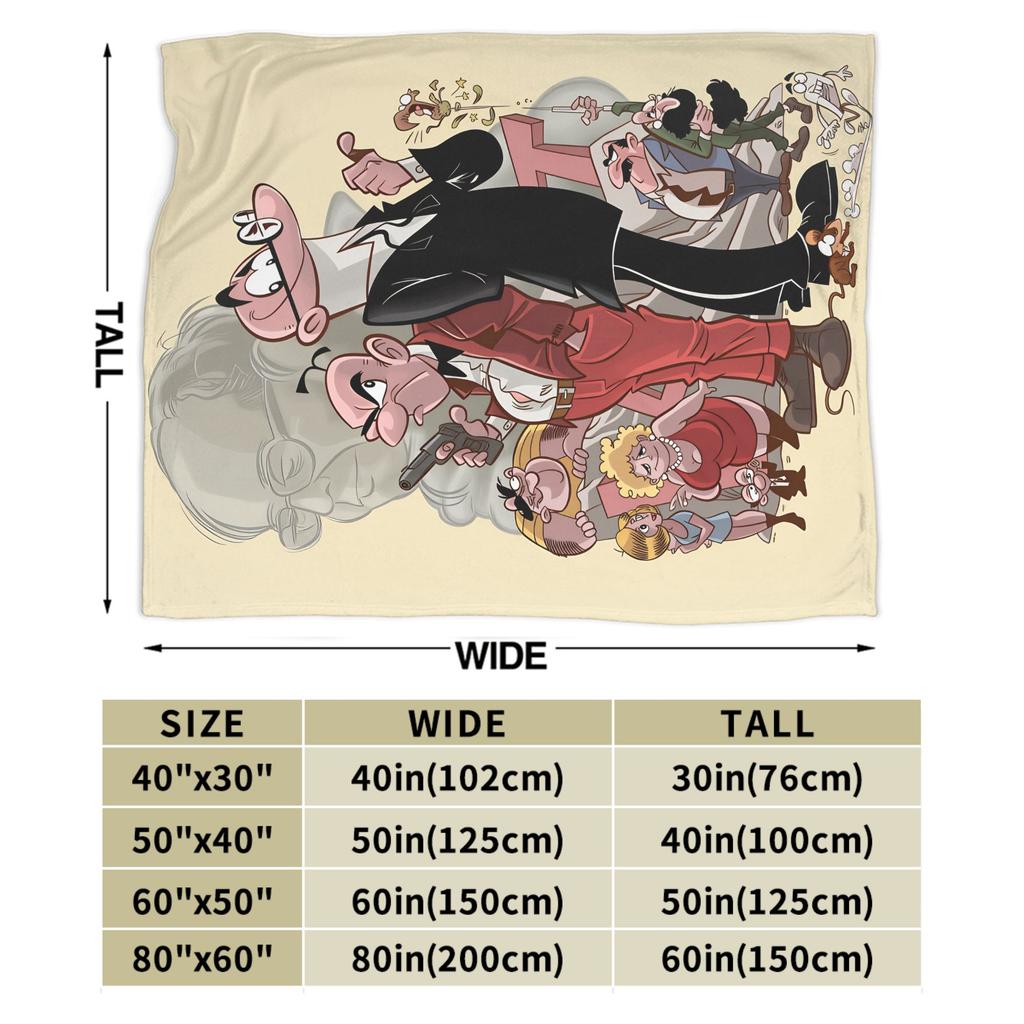 Mort & Phil Mortadelo y Filemón Blanket Warm Soft Novelty For Living Room Airplane Travel Flannel Bedspread Bed Cover