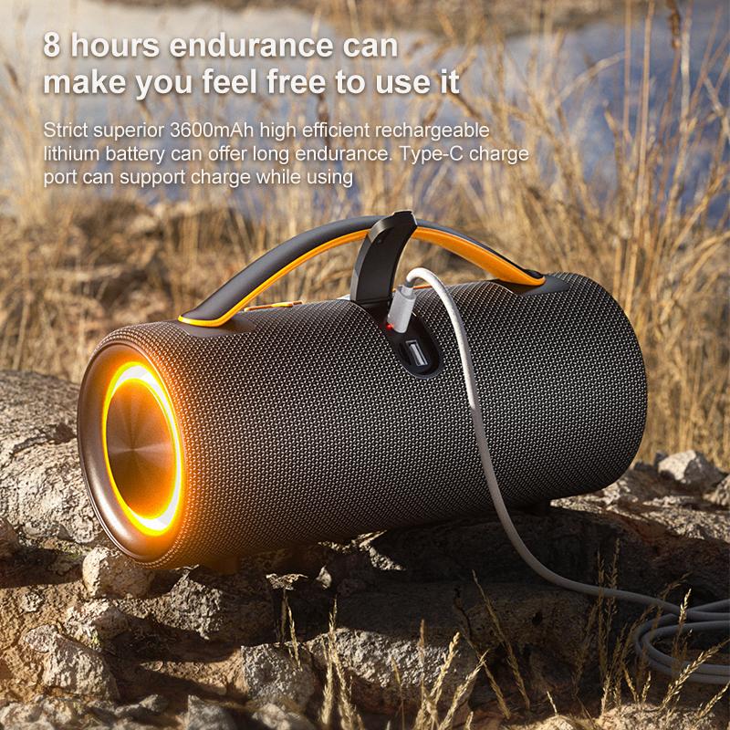Rockmia EBS-618 30 Вт Портативная Мощная Басовая Колонка Bluetooth 5.3 Для Улицы Водонепроницаемая IPX5 3600 мАч С Ручкой Aux SD-карта USB Плеер