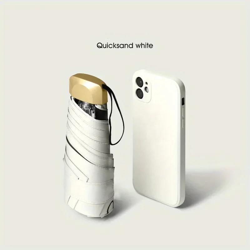 Mini Pocket Small Capsule Folding Vinyl Pocket Parasol Sun Shade Umbrella with 55% Off and UV Ultraviolet Protection