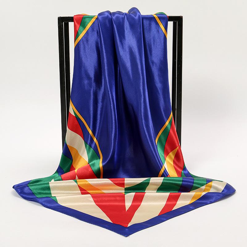 Spring and Autumn Women's Cashew Print Square Scarf Fashion Commuting Versatile Headscarf Stained Rose Square Scarf