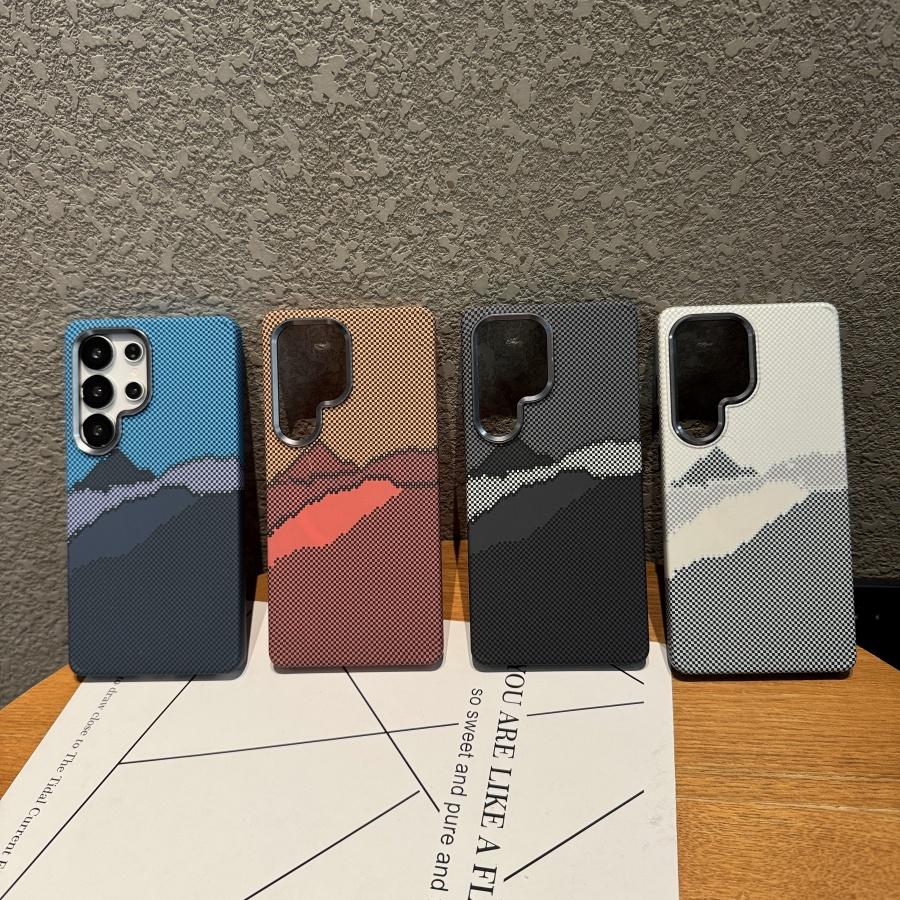 Стильный цветной магнитный чехол из кевлара и углеволокна для Samsung Galaxy S25 S24 Ultra S23 Plus, защитный чехол из твердого пластика, противоударный