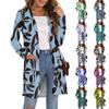 Women's Fashion Casual Comfort Floral Print Mid-Length Cardigan Jacket