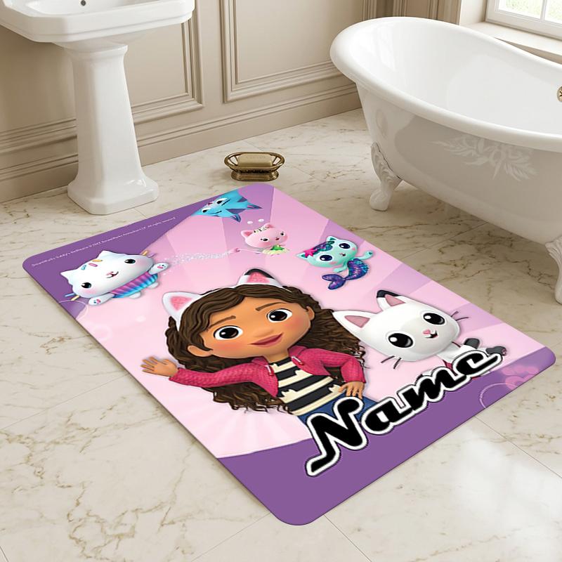 Custom Name Kitty Party Living Room Non-Slip Area Rug Soft Carpet for Bedroom Kids Playroom Sofa Office Home Decor Doormat
