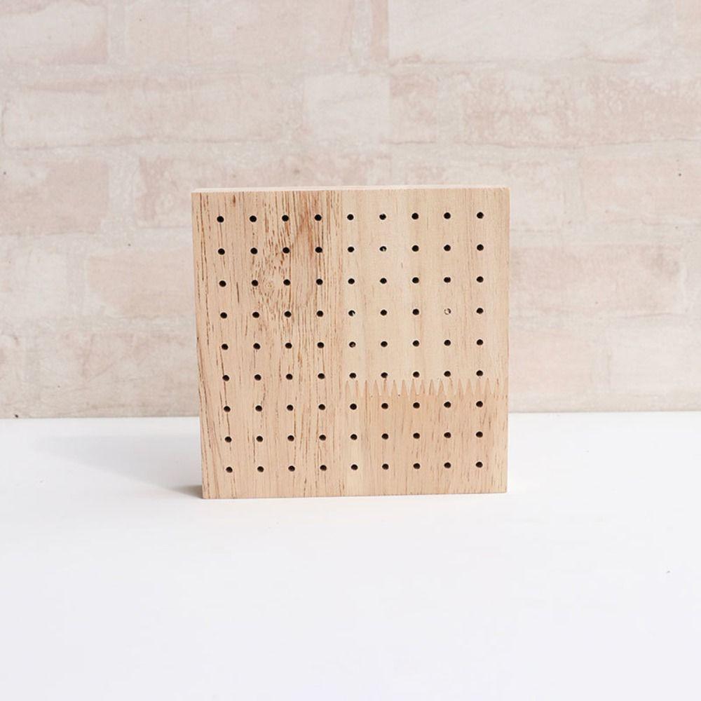 2Pcs Square Wooden Polishing Head Storage Board Nail Grind Head Organizer Empty Container