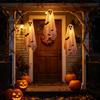 Halloween Hanging Ghost Decorations Scary Decor, Spooky Bat Print Decor for Porch Floating Tree Decoration Tree, Glow-in-the-Dark Outdoor Front