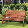Fir Wood Convertible 2 To 3 Seater Outdoor Garden Bench Orange