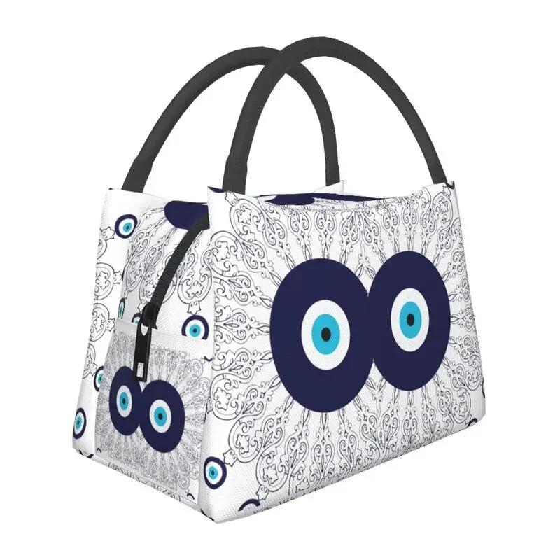 Греческий Назар Злой Глаз Украшение Изолированные Сумки Для Обеда Женщин Талисман На Счастье Амулет Многоразовый Термоохладитель Еда Ланч-Бокс Работа Путешествия