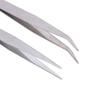 Silver Tone Straight Elbow Phone Repair Tools Stainless Steel Tweezers Pliers Tool Eyebrow Clip