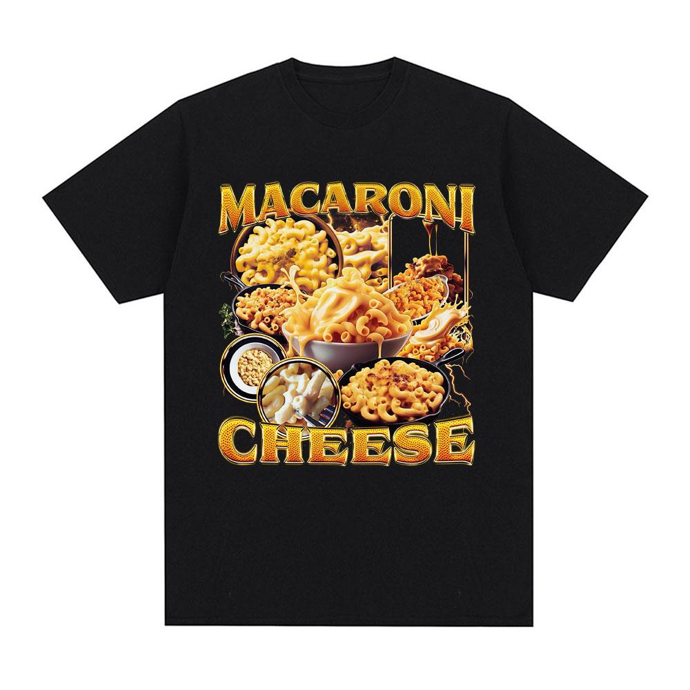 Macaron Cheese Fun Meme Pattern Tshirt Summer Mens Womens Fashion Harajuku Cotton Oversized Short Sleeve Tshirt Street Wear