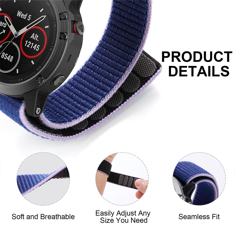 For Garmin Forerunner 965/955/945/935 Adjustable Watch Strap Stitching Nylon Loop Wrist Band