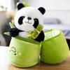 25 40Cm Kawaii Bamboo Tube Panda Set Plush Pillow Doll Toy Cute Plushies Stuffed Animal Soft Hugging Kid Birthday Christmas Gift