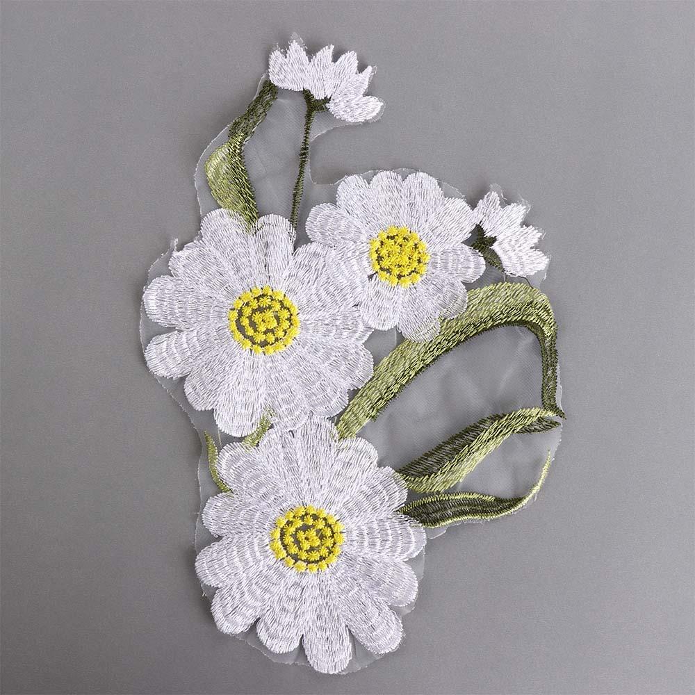 Daisy Clothing Applique Elegant Clothes Patches Flower Embroidered Patches  Sewing